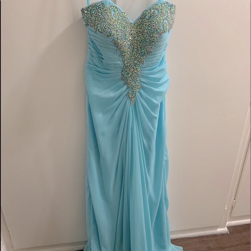 La Femme sky blue gown, elegant dress, size 6
